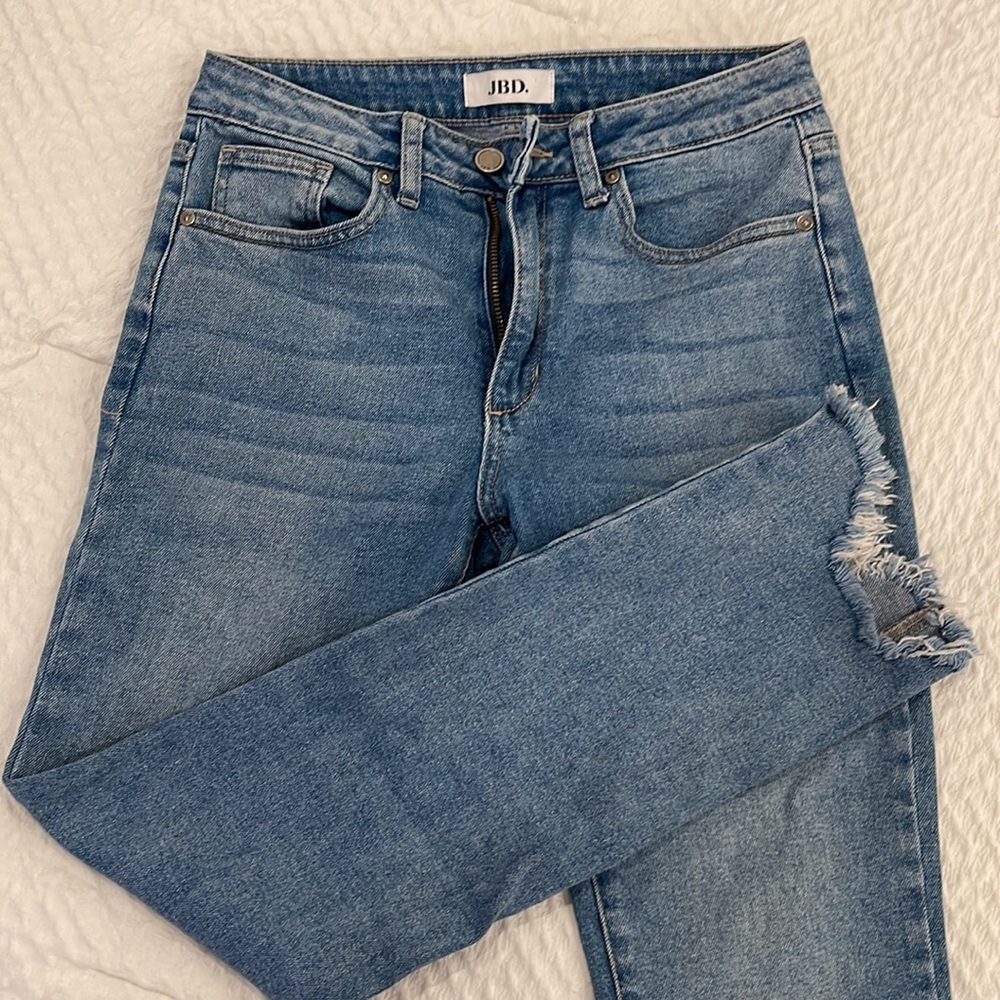 Just Black Denim Frayed Hem Skinny